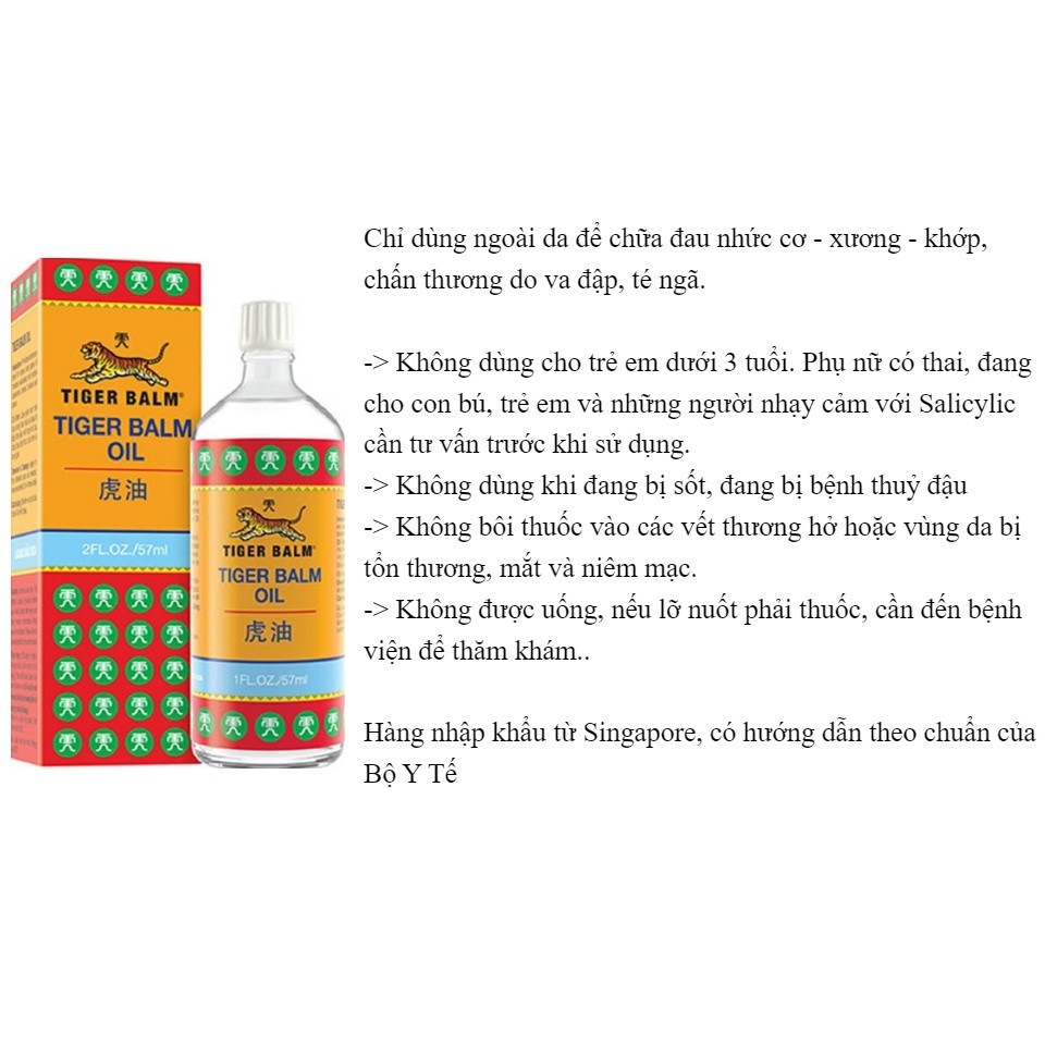 Dầu xoa bóp Tiger Balm Liniment Oil Thái Lan 28mL