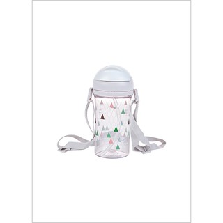 Bình nước We Bare Bears 400ml có ống hút (Xám)