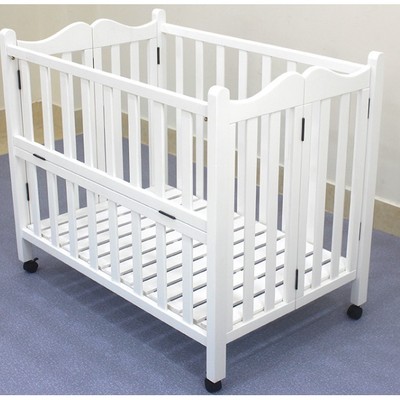 Giường cũi gỗ cao cấp Vinanoi VNC107 gỗ thông Newzead tự nhiên, có thể gấp gọn, nâng hạ 2 tầng