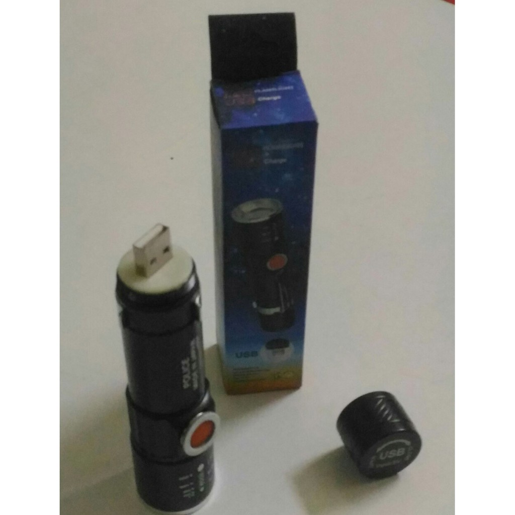 Đèn pin LED mini Zoom sạc USB