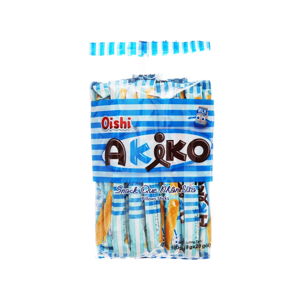 Bánh Snack Que Akiko Oishi Các Vị Gói 160g (20 que x 8g)