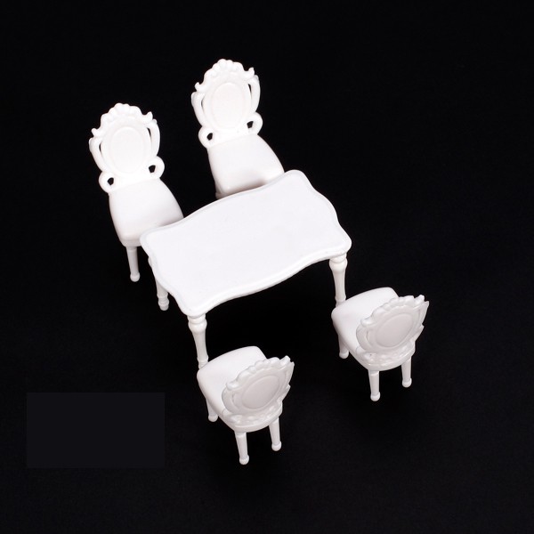 5pcs Inner Landscape Scenery Model Dining Room Table Set w/ 4 Chair 1:25