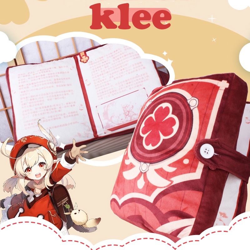 Gối nhồi bông hình sổ tay chủ đề nhân vật Klee game Genshin impact