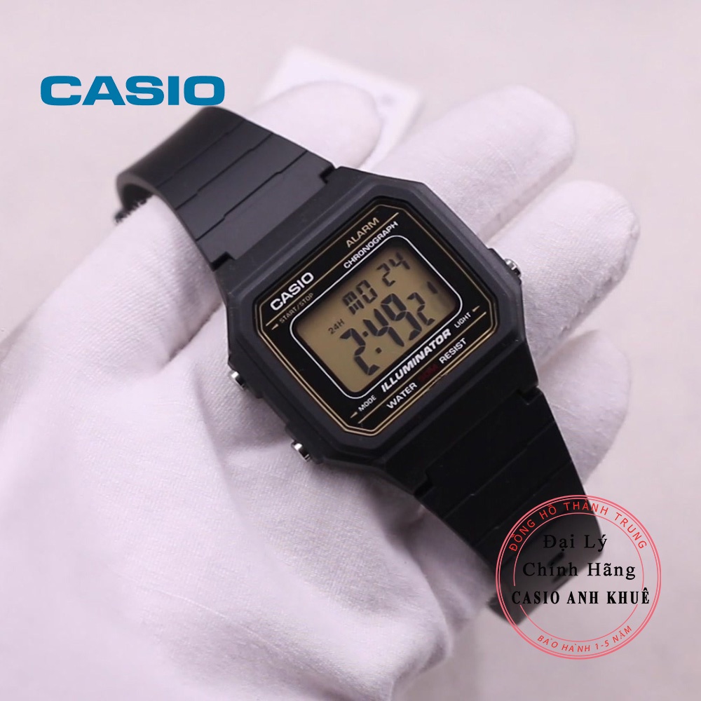 Đồng hồ nam dây nhựa Casio chính hãng W-217H-9AVDF pin 7 năm