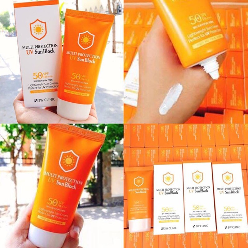 Kem chống nắng 3W Clinic Multi Protection UV Sunblock Cream - Nhập Khẩu Hàn Quốc - [Có tem chính hãng]