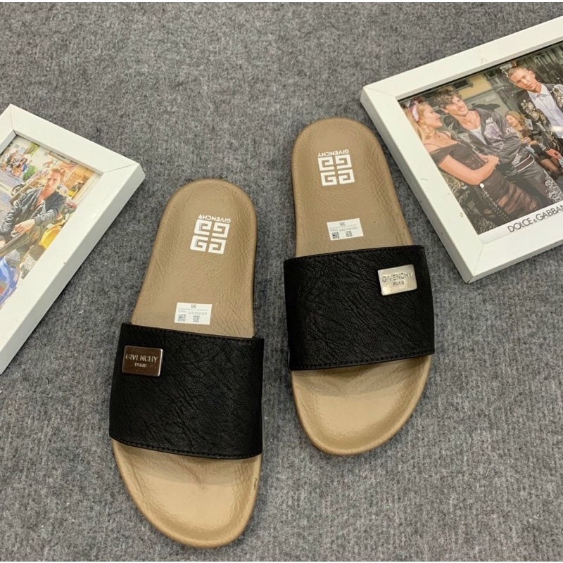 Dép quai ngang gyvenchy thời trang nam có hoạ tiết đơn giản, Dép da phong cách trẻ trung lịch sự btshop từ 38 đến 42