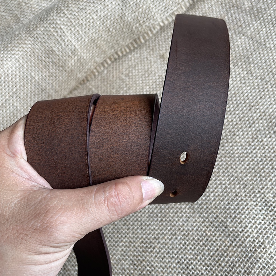 Dây Nịt Da Bò Thắt Lưng Nam Da Bò Sáp Ngựa Điên Không Mặt Khóa D259 Bản Rộng 3.4cm và 3.7cm