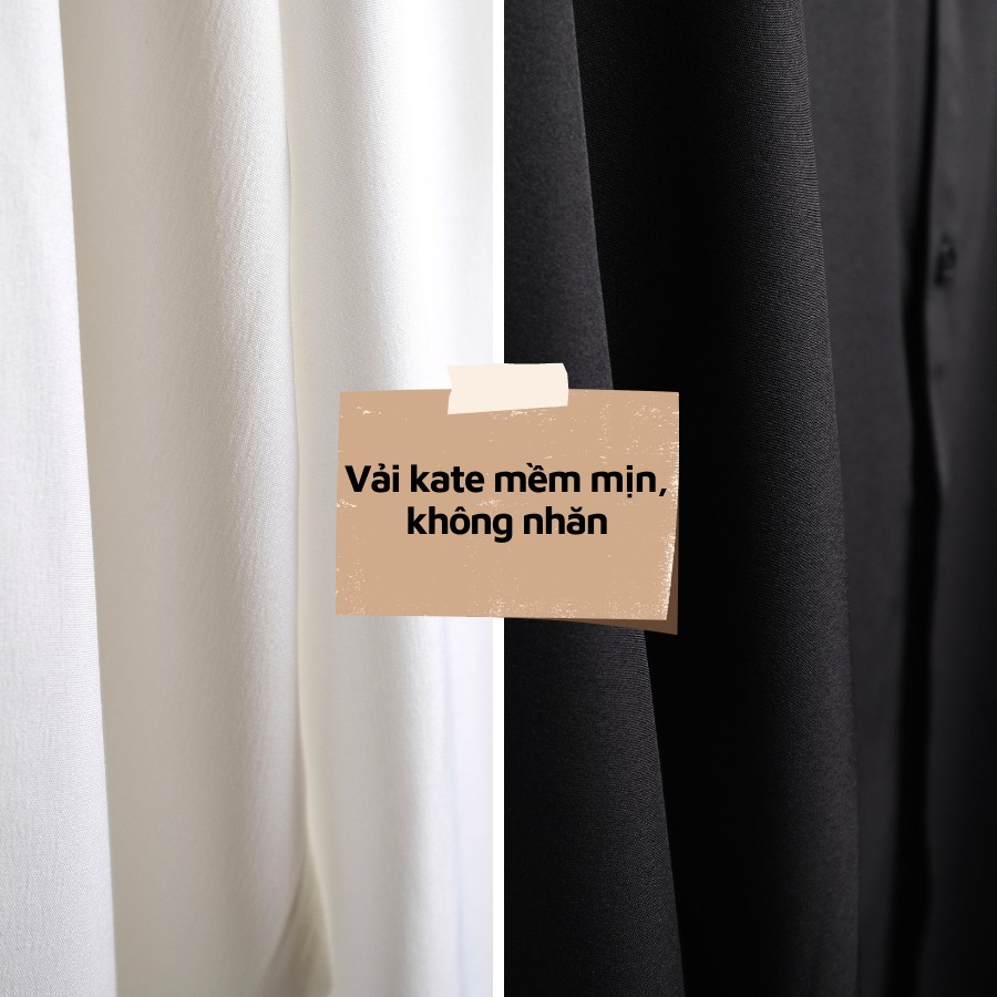 Áo Sơ Mi Tay Lỡ Dáng Rộng Hàn Quốc, Vải Kate Mềm Mịn Thích Hợp Cho Đi Học, Đi Làm, Đi Chơi GUF | BigBuy360 - bigbuy360.vn