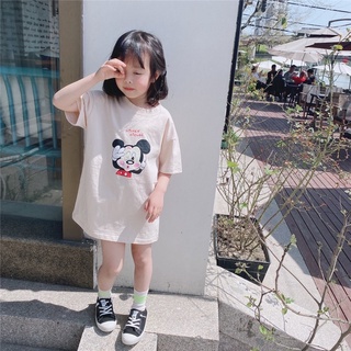 Váy suông Mickey chất liệu cotton cho Bé Gái