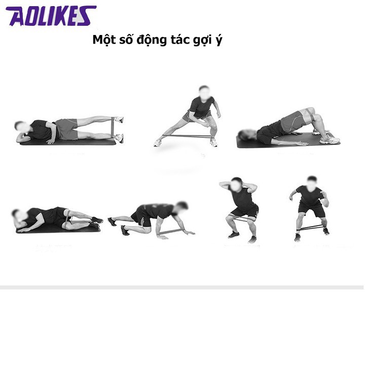 Bộ 6 Dây tập chân mông cao cấp Phụ kiện Aolikes Dây kháng lực miniband đủ size (3601)