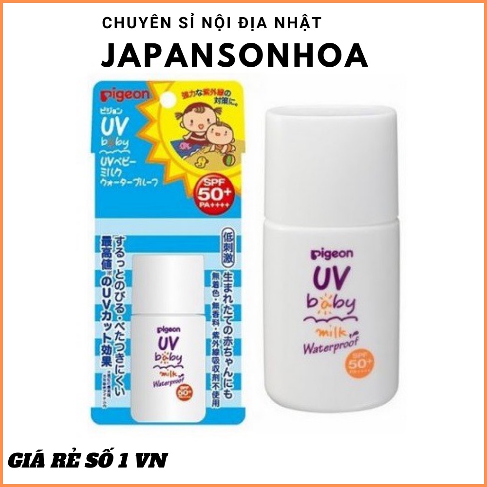 Kem chống nắng Pigeon cho bé từ 0 tháng dạng sữa SPF35PA+++ 30gCHÍNH HÃNG Giúp chăm sóc da bé luôn mềm mại, mượt mà