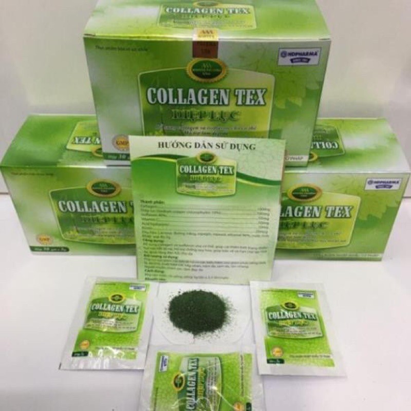 Diệp Lục Collagen TEX bổ sung Isoflavon, sữa ong chúa,chống lão hóa, cải thiện nếp nhăn
