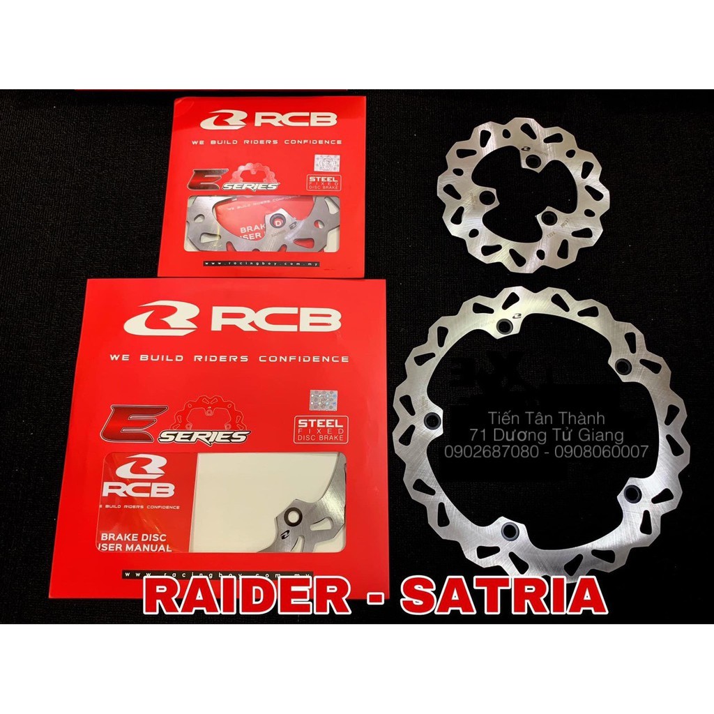 ĐĨA PHANH DĨA THẮNG RCB TRƯỚC  / SAU RAIDER  , SATRIA CHÍNH HÃNG RACING BOY