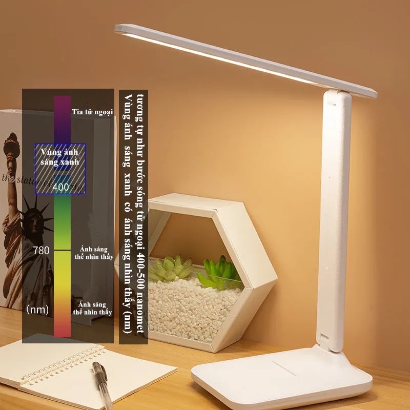 Đèn Học Để Bàn Làm Việc Chống Cận Tích Điện Cảm Ứng Siêu Nhạy 3 Chế Độ Màu + Điều Chỉnh Độ Sáng