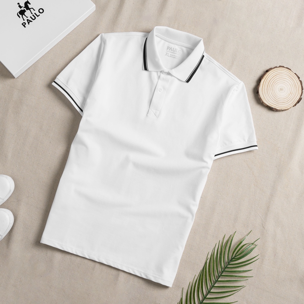 POLO PAULO BASIC VẢI CVC CAO CẤP SỌC CỔ
