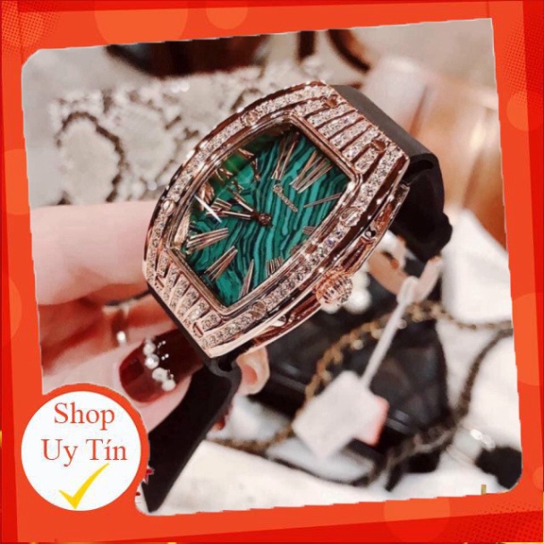 Đồng hồ nữ Davena mặt bầu quai silicon mềm dẻo, bảo hành 12 tháng