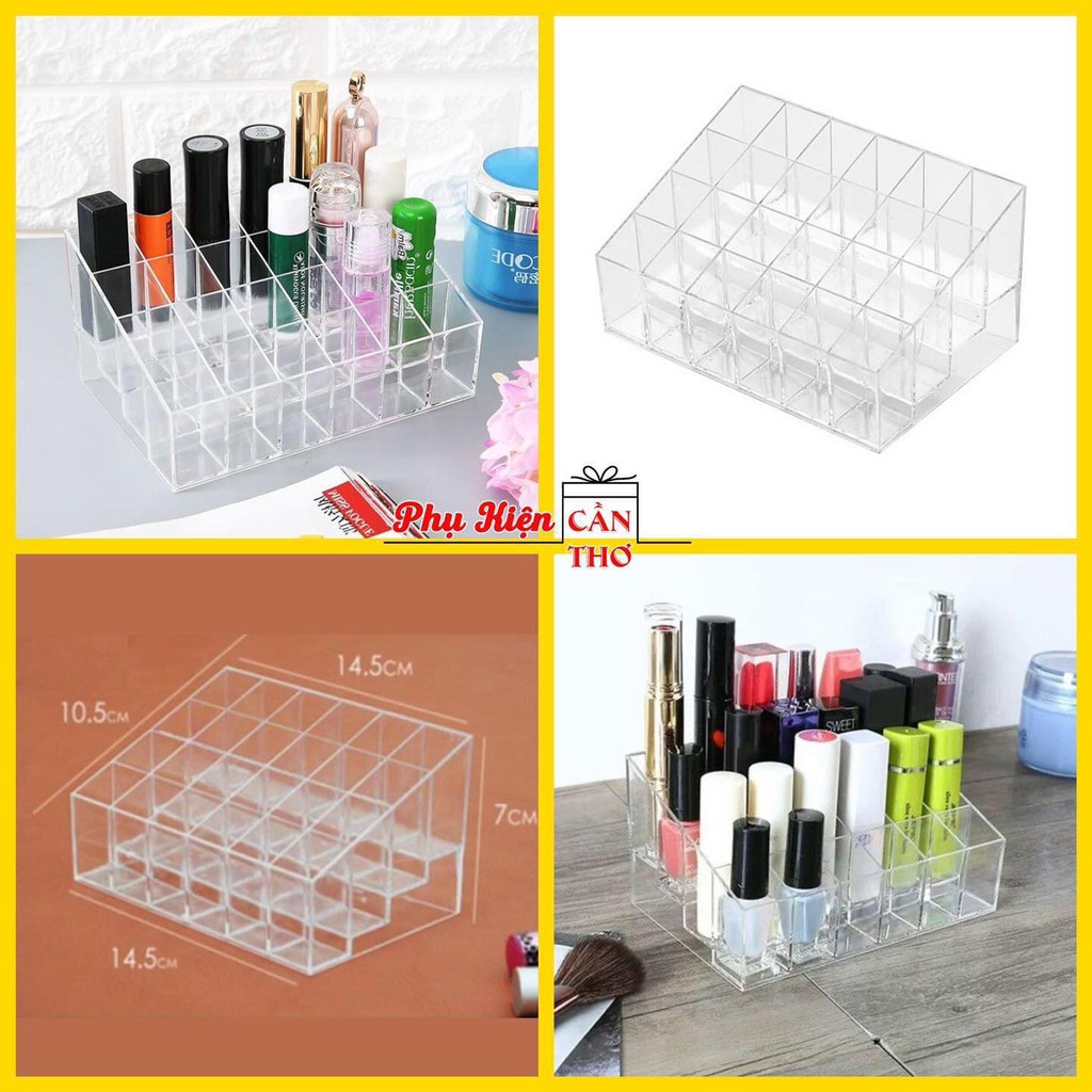 Khay Đựng Son 24 Ô Trong Suốt