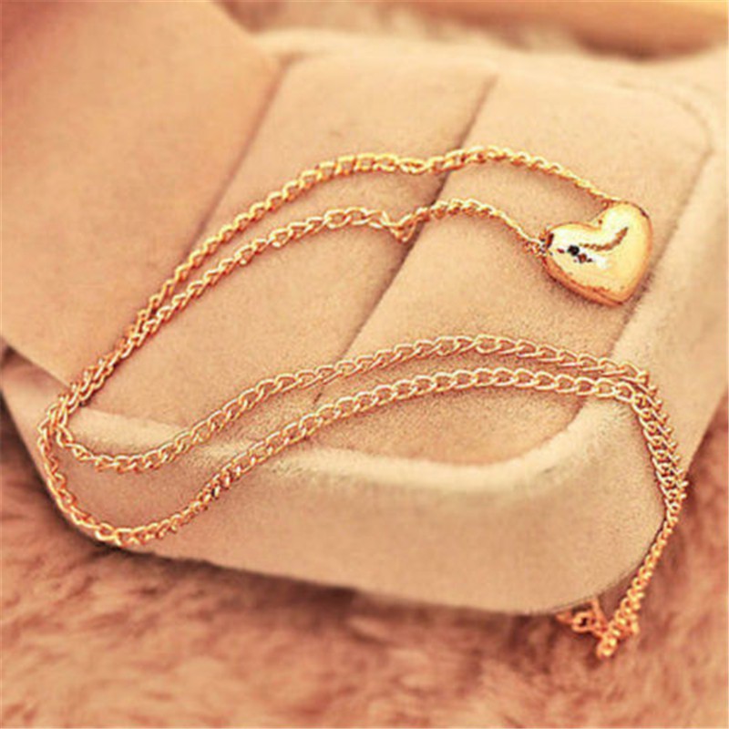 Dây chuyền hợp kim mạ vàng mặt trái tim xinh xắn cho nữ