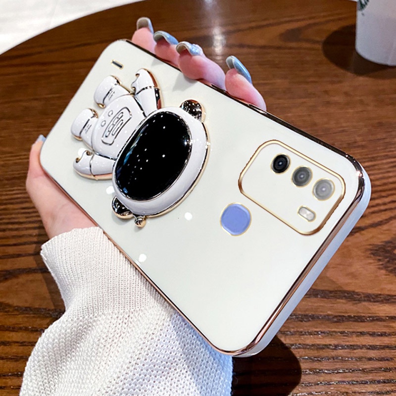 Ốp Điện Thoại Màu Kẹo Hình Phi Hành Gia Có Giá Đỡ Cho ITEL Vision 1 1 Pro