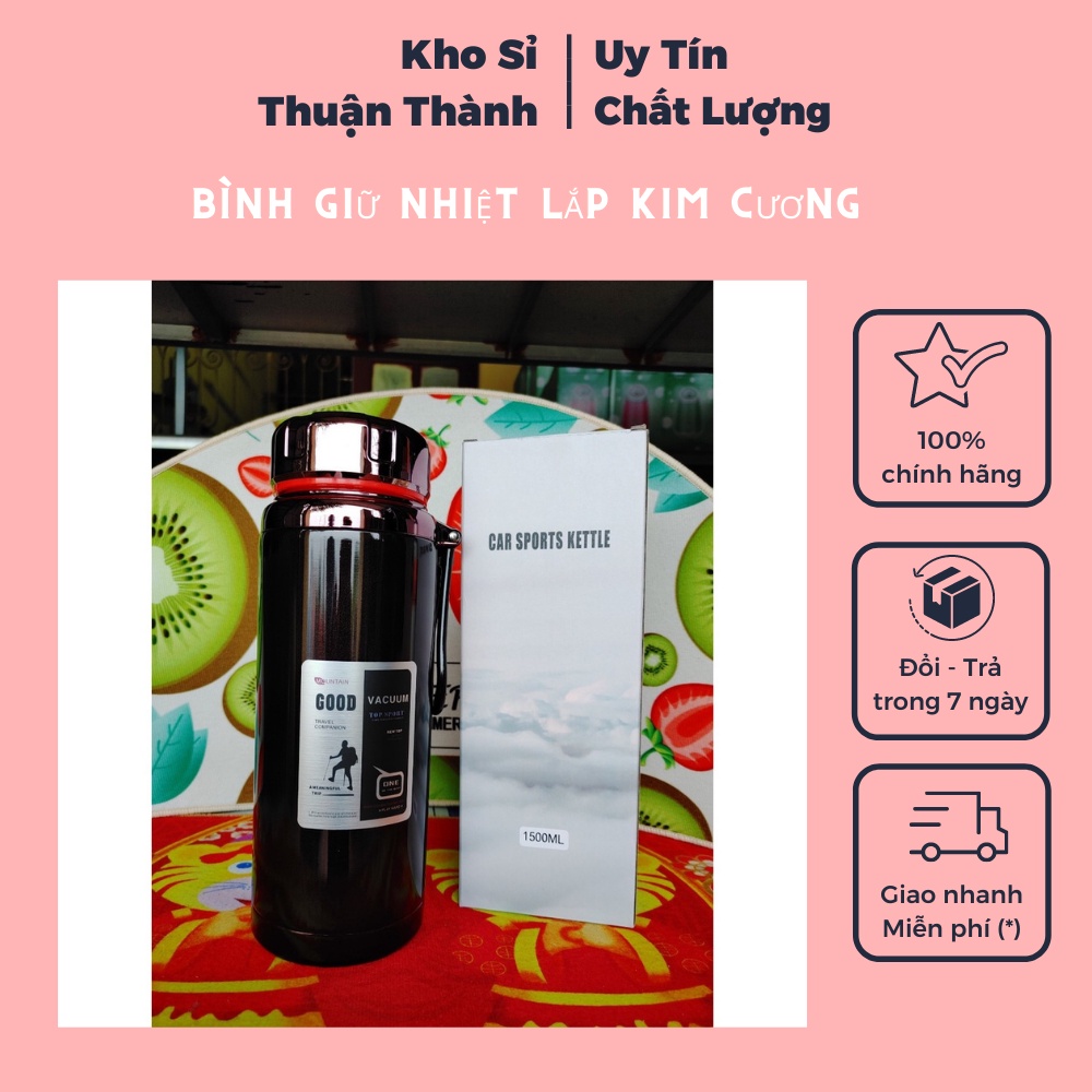 Bình giữ nhiệt nóng lạnh lock lock nắp kim cương chính hãng 1200-1500ml L7 inox 304 cao cấp (khosithuanthanh)