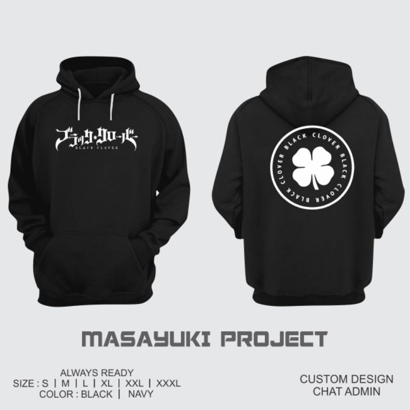 Áo Hoodie đen BLACK CLOVER ASTA
