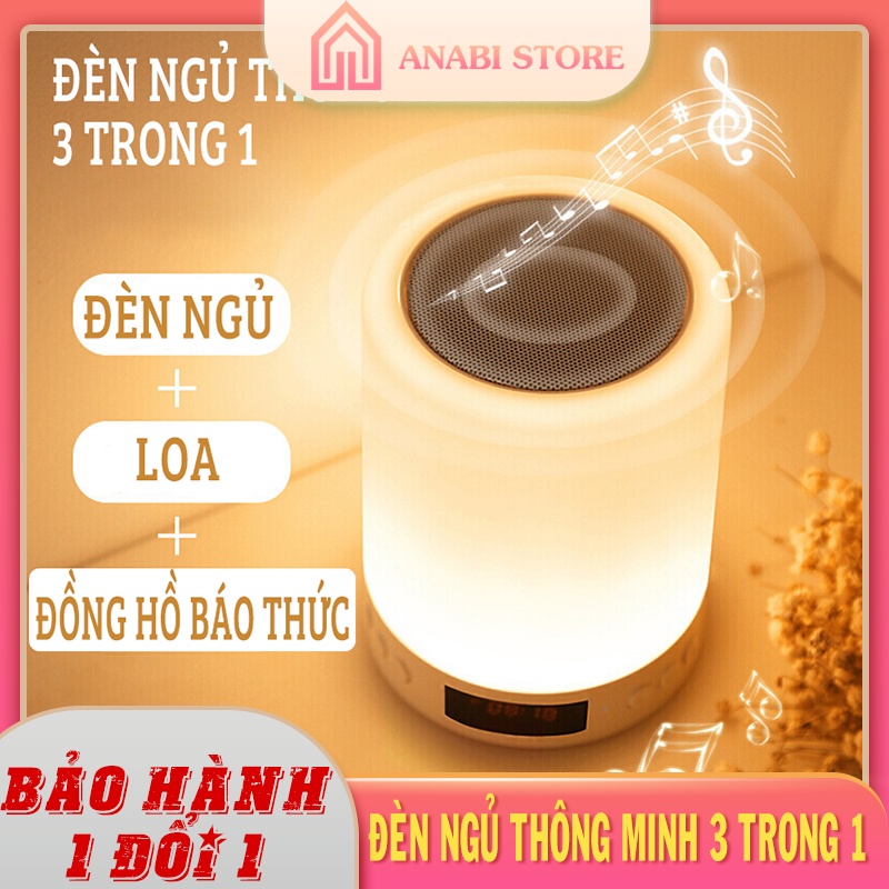 Loa Bluetooth Thông Minh ANABI Kiêm Đèn Ngủ Cảm Ứng, Đồng Hồ Báo Thức Thông Minh Và Tiện Lợi