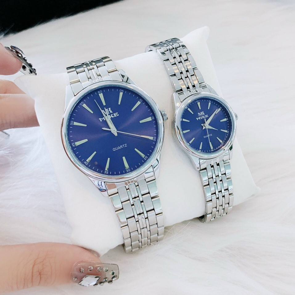 Đồng hồ nam nữ, đồng hồ cặp đôi chính hãng Mike 8387 mặt tròn, chống nước, bảo hành 12 tháng