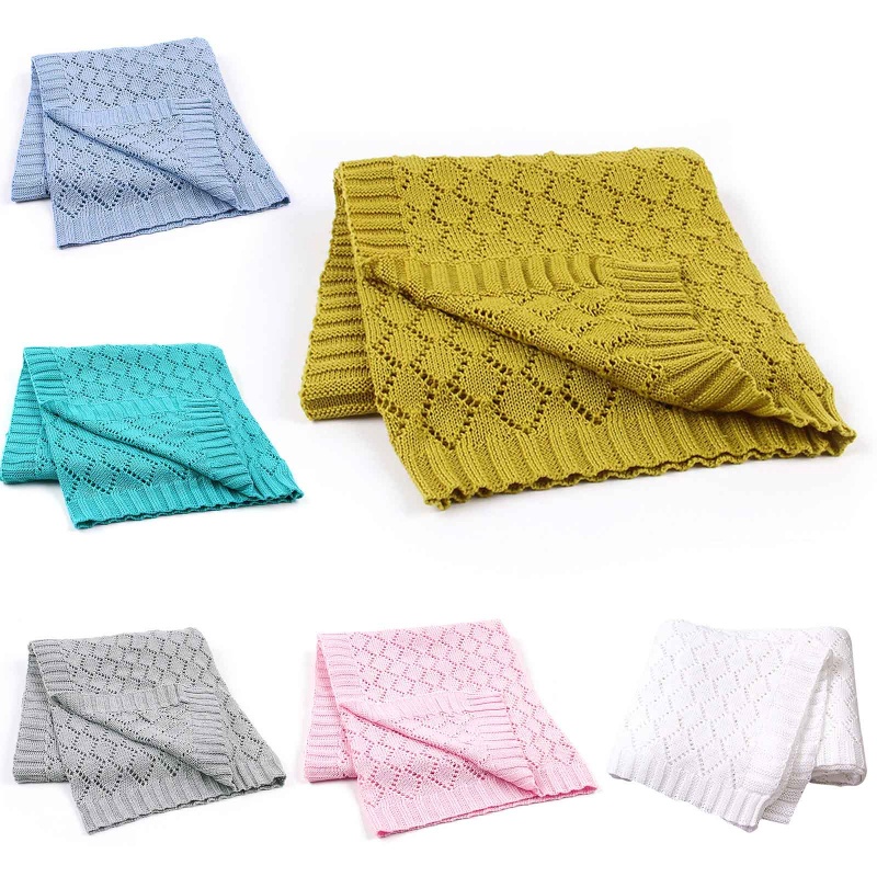 Chăn Dệt Kim Khoét Rỗng Mềm Mại Quấn Em Bé Sơ Sinh
