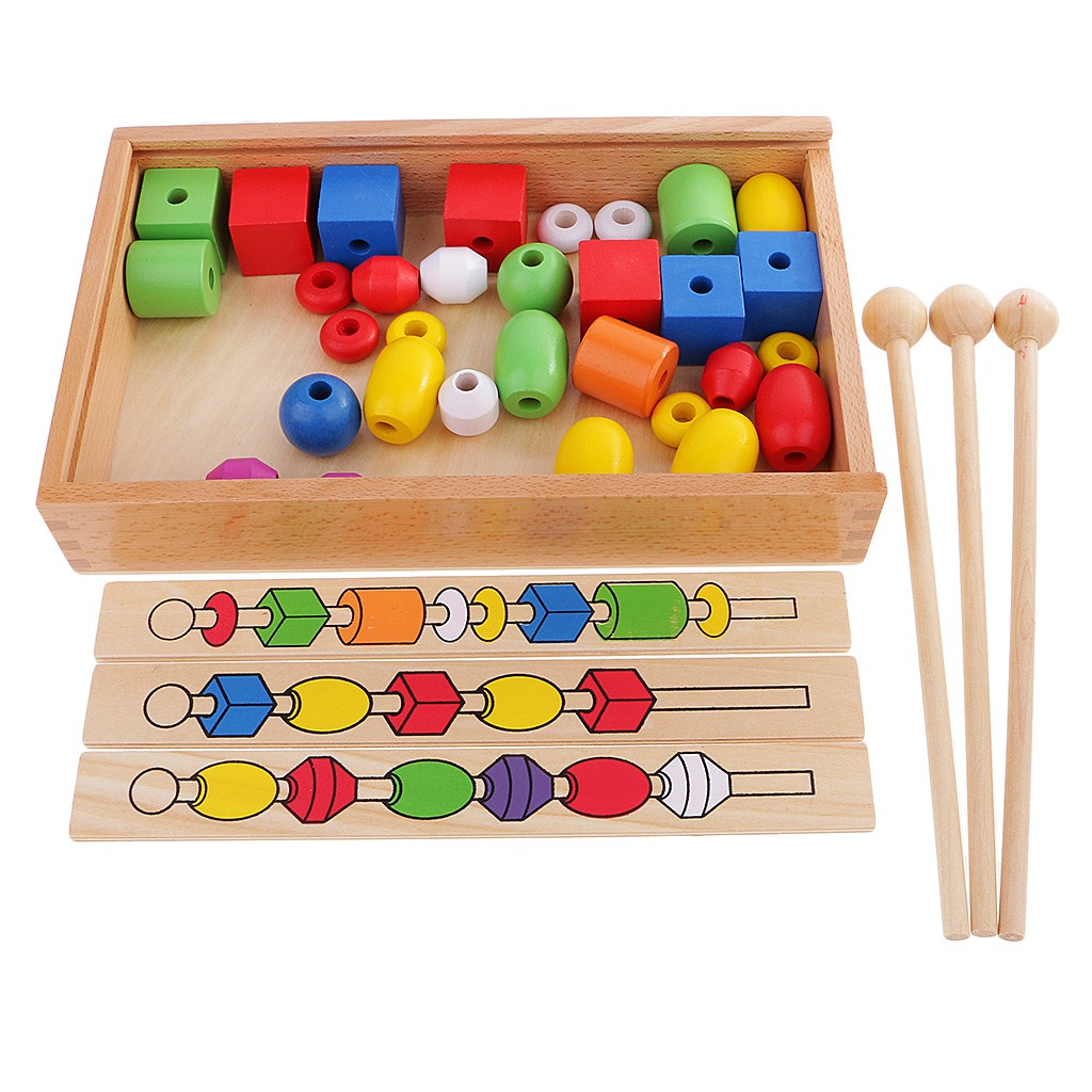 Bộ đồ chơi xâu chuỗi theo phương pháp Montessori rèn tư duy cho bé