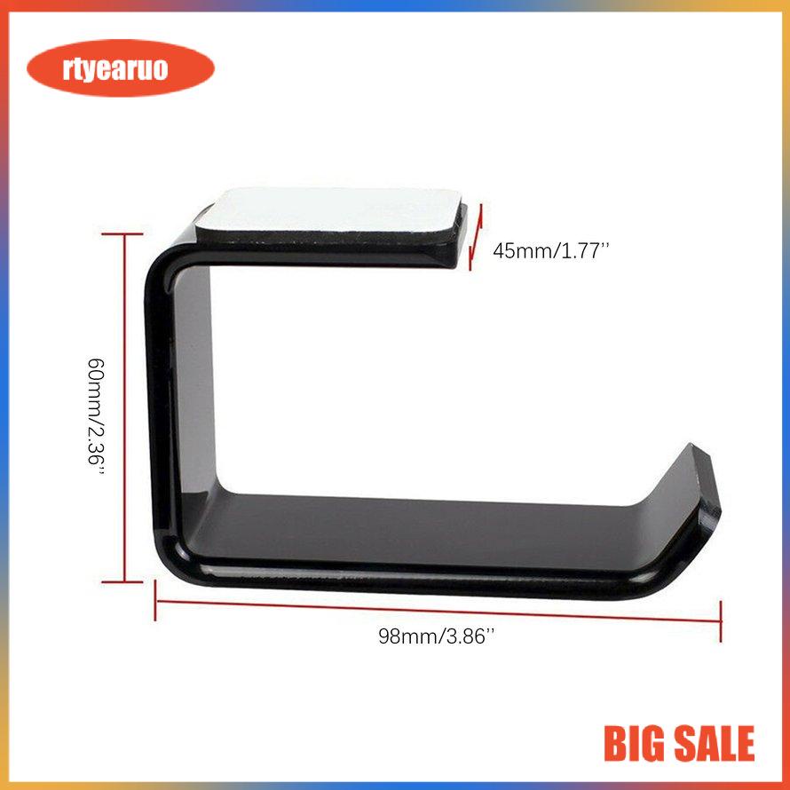 Simple Headphone Stand Hanger Hook Tape Under Desk Dual Headset Mount Holder