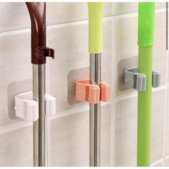 Giá Treo Chổi Và Cây Lau Nhà Đa Năng, Móc dán tường giữ cây lau nhà / treo chổi chịu lực tốt không thấm nước