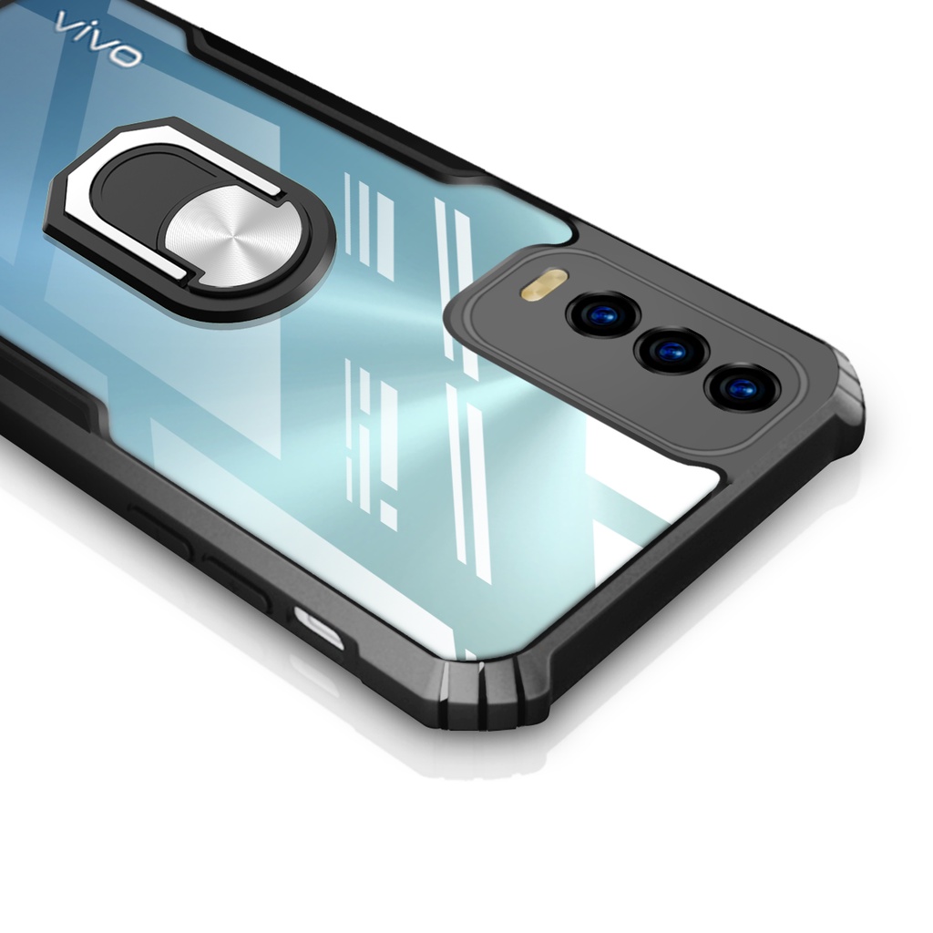 Ốp Điện Thoại Mềm Trong Suốt Chống Rơi Có Vòng Đỡ Cho VIVO Y19 U3 Z5X X30 Pro V17 Pro V19 NEO