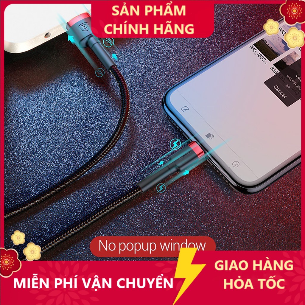 Cáp Sạc Nhanh Chống Đứt Gãy BASEUS Cafule Dây Dù Dài 1m/2m Dành Cho  6 Plus 6s Plus 7 Plus 8 Plus X Xsmax Xr
