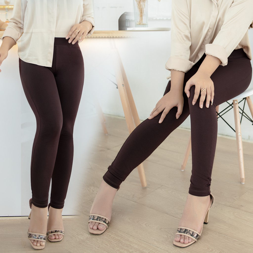 Quần legging thời trang MORI NÂU CACAO