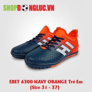 Giày đá bóng trẻ em ebet 6300 màu navy/orange