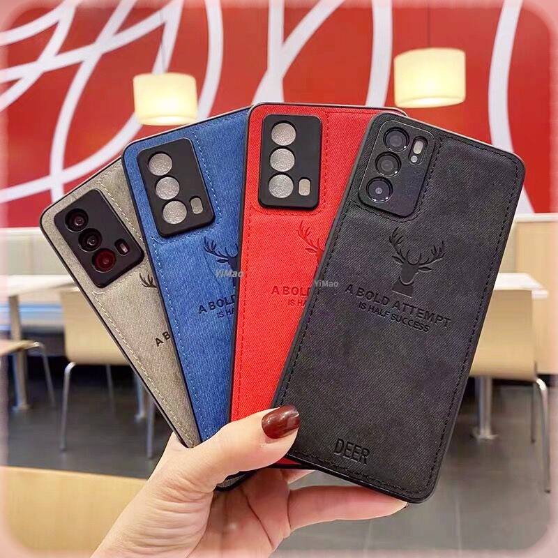 Casing Vivo V2027 V2029 V2026 V2032 V2043 1901 1902 1903 1904 1906 1907 1920 Phone Case 1814 Y1S 1820 1811 1816 1817 1807 1810 Vintage Fabric Deer Cloth Protective Soft Back Cover