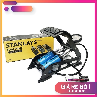 MÁY BƠM HƠI ĐẠP CHÂN STANLAY ( BƠM XE ĐẠP,XE MÁY,Ô TÔ,BÓNG )- TẶNG KÈM 3 ĐẦU BƠM ĐA NĂNG - BẢO HÀNH