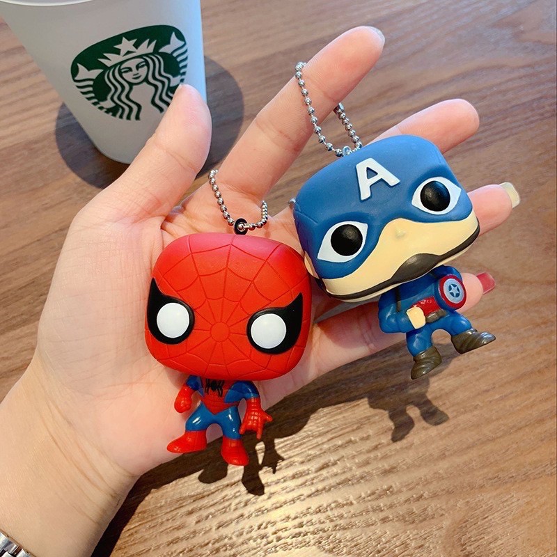 Móc treo chìa khóa siêu snh hùng Marvel chibi đầu bự cute lạc lối (Có sẳn)