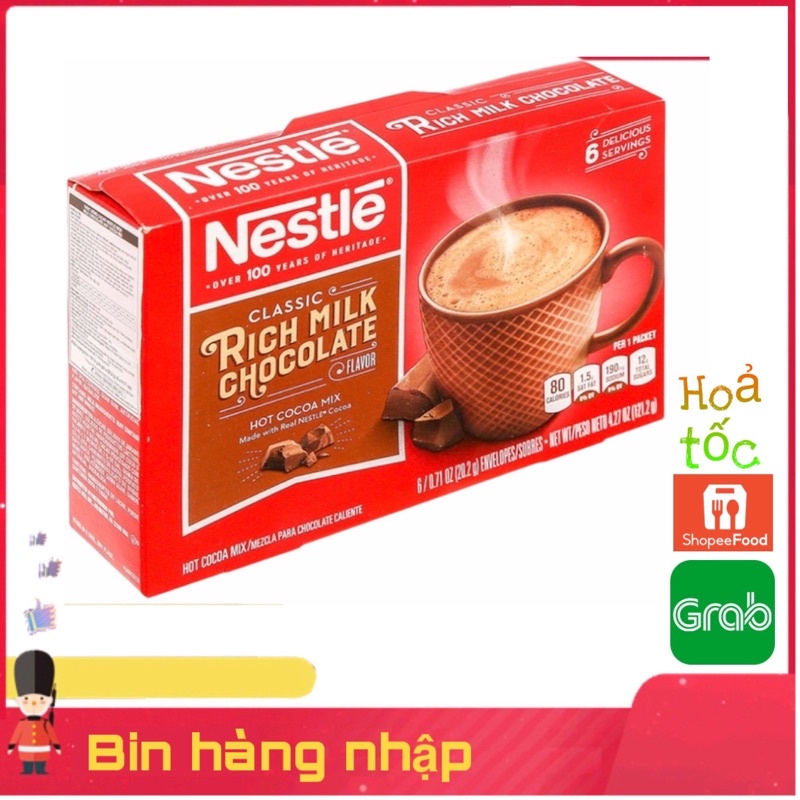 Cacao Nóng Nestle Rich Milk Chocolate Flavor Hộp 121g