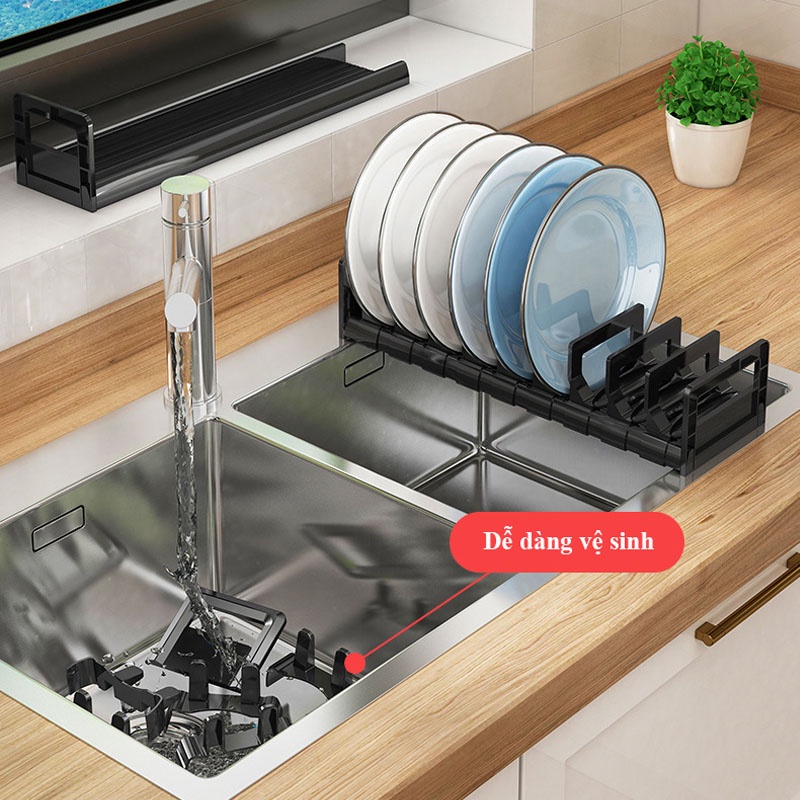 Kệ để bát đĩa thông minh, giá để chén đĩa cao cấp siêu bền không rỉ,kệ đựng chén bát tiện lợi NPR44