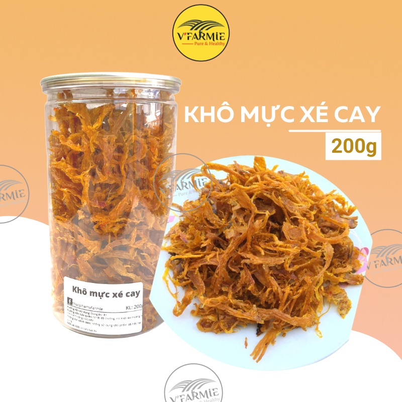 Khô mực xé cay tẩm gia vị Hũ 200g - Loại 1 thơm ngon
