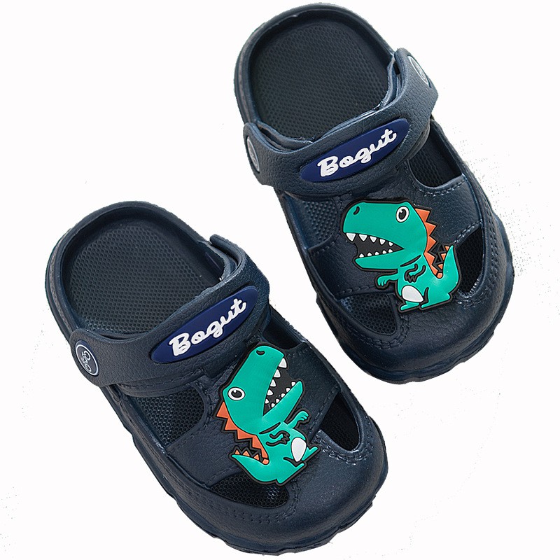 Hoạt Hình Sandal Đi Biển Chống Trượt Họa Tiết Khủng Long Xinh Xắn Dành Cho Bé Trai