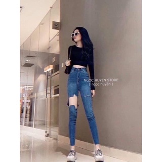 QUẦN BÒ RÁCH GỐI shopeelive