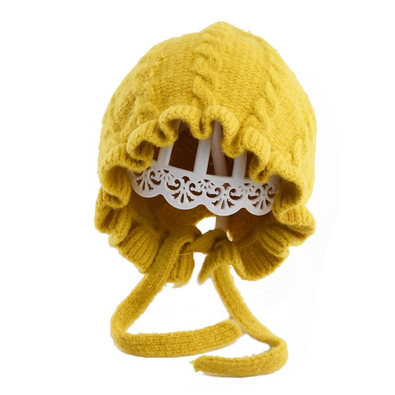 Nón Len Trùm Đầu Giữ Ấm Mùa Đông Kiểu Công Chúa Dành Cho Bé Gái Mới Sinh