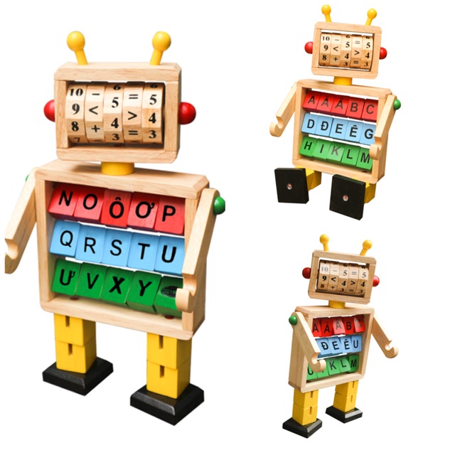 Đồ chơi  gỗ [𝗩𝗜𝗘̣̂𝗧 𝗡𝗔𝗠] / Robot học toán winwintoy