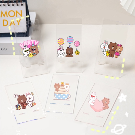 Giá đỡ điện thoại mica gấu brown thỏ cony vịt sally GDMC5 giá cute dễ thương trong suốt hoạt hình idol thần tượng
