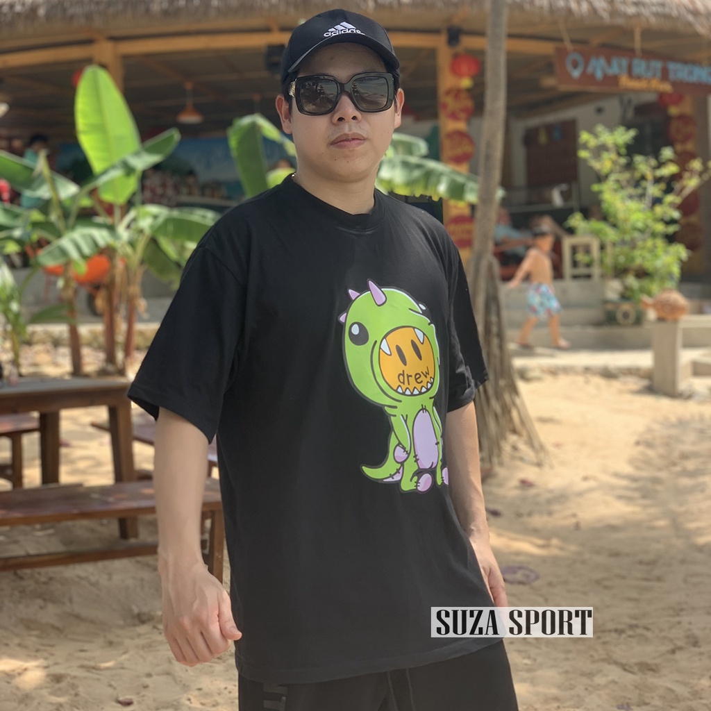 Áo thun tay lỡ DR House Khủng Long SuzaSport shop , Áo thun unisex nam nữ form rộng oversize chất liệu Cotton