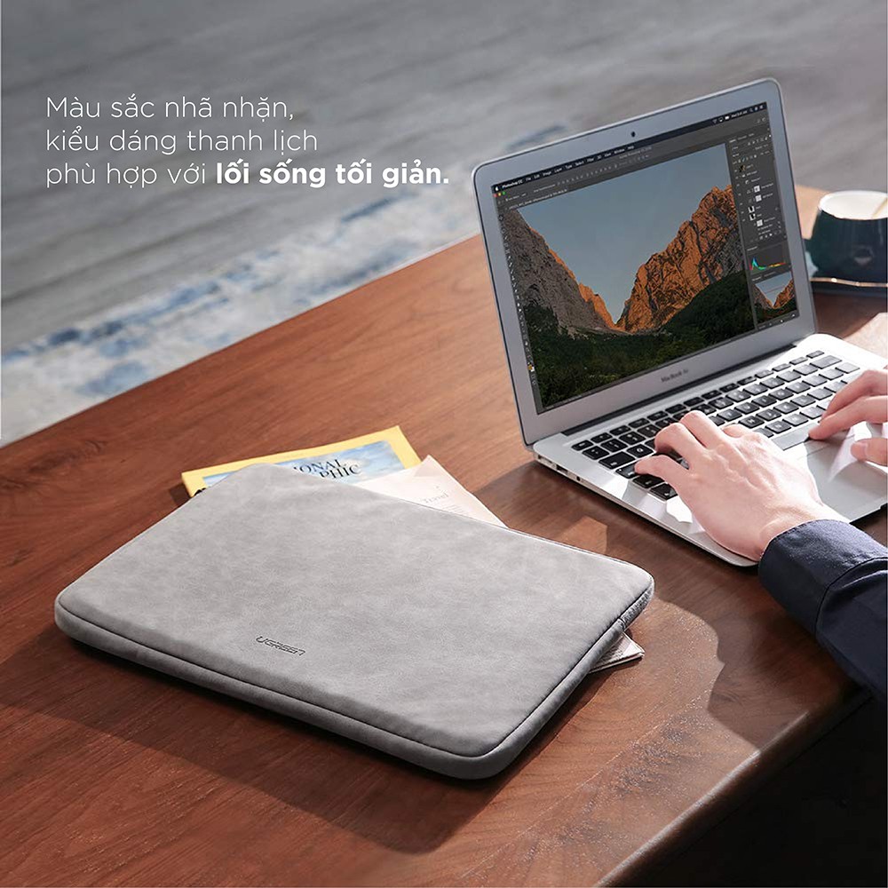 Túi đựng iPad/ Laptop UGREEN LP187 | Bề mặt da lót lông chống thấm, chống shock, trầy xước | Khả năng tương thích rộng | BigBuy360 - bigbuy360.vn