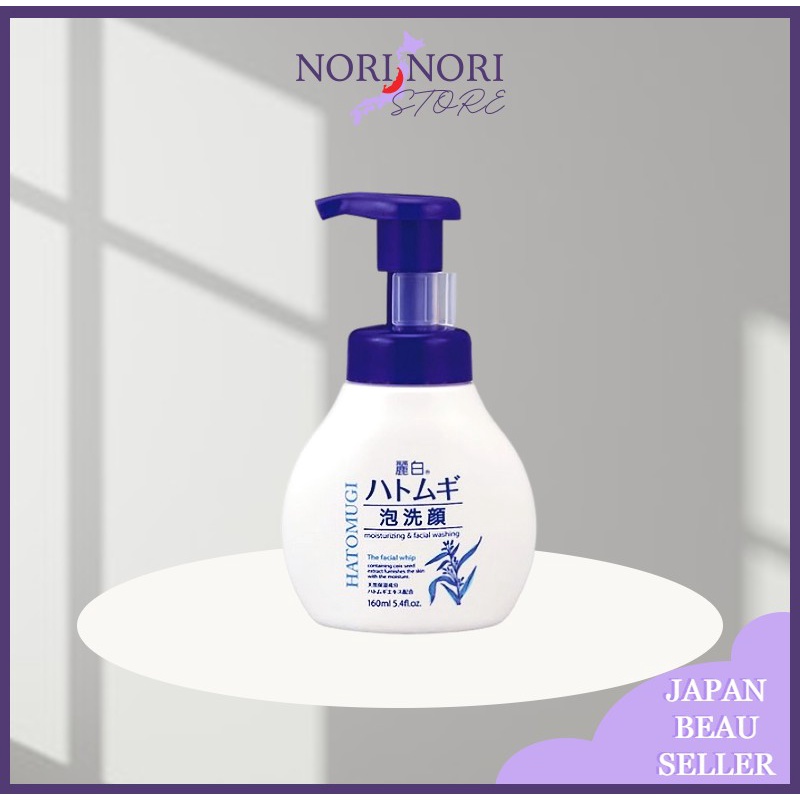 Sữa rửa mặt tạo bọt Hatomugi Facial whip 160ml cấp ẩm trắng da Nhật Bản NORI