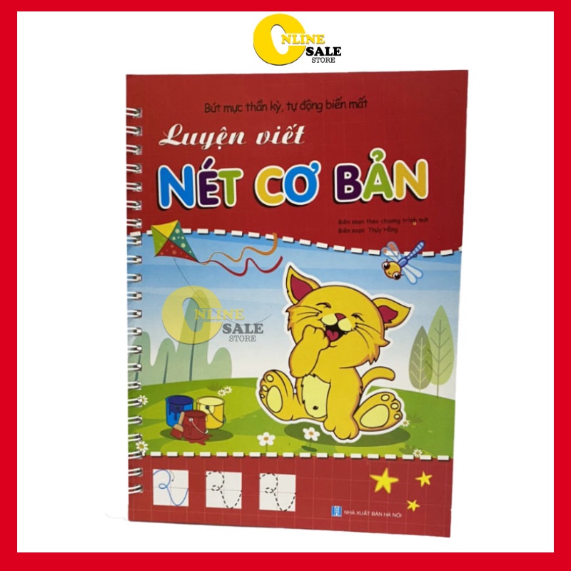 [THẦN KỲ] Bộ 3 tập vở luyện viết tự xóa chữ-số-nét cơ bản.Chuẩn tiếng việt.Tặng 2 cá định vị+ 6 ngòi bút+ 2vỏ bút